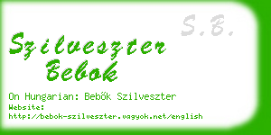 szilveszter bebok business card