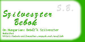 szilveszter bebok business card